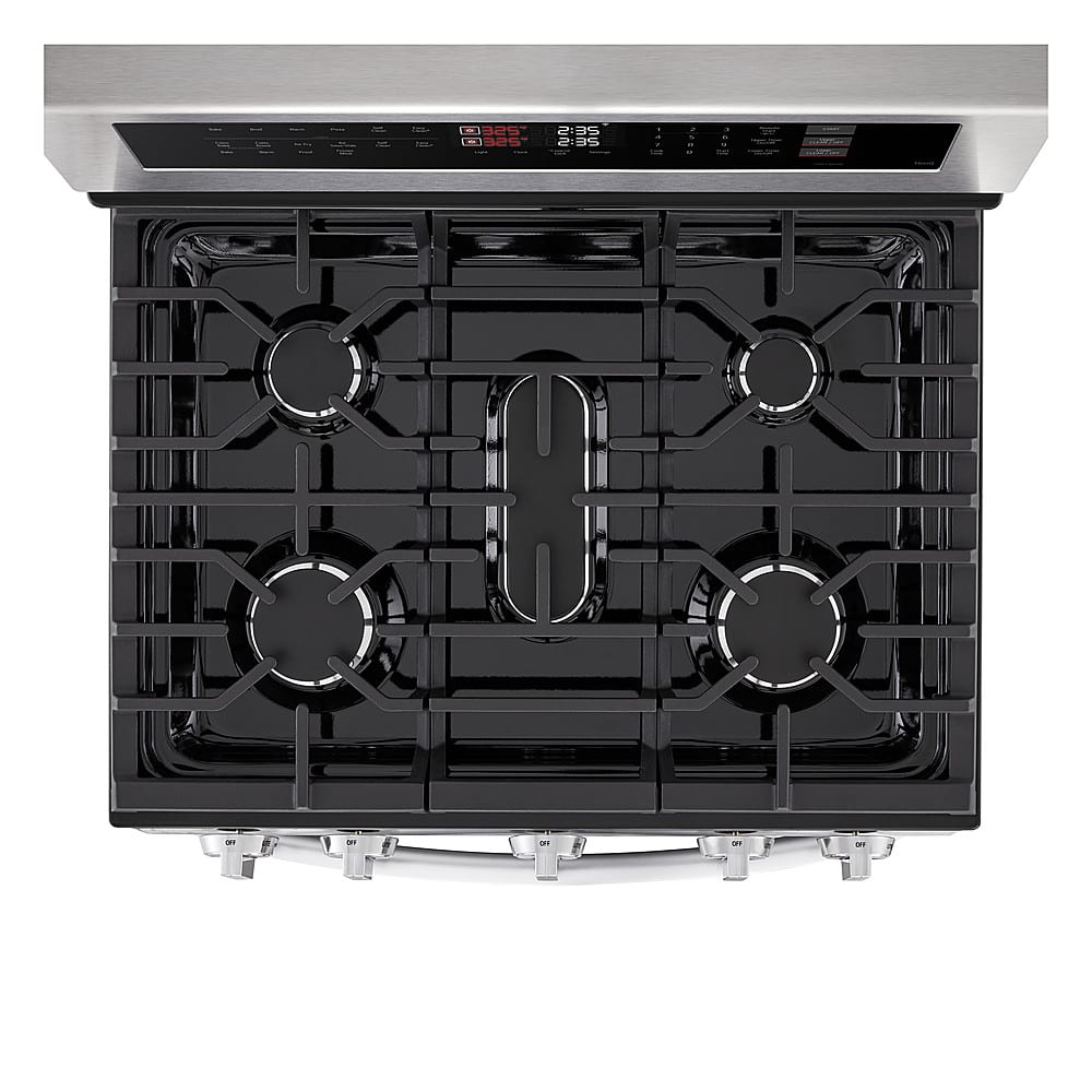 Alt View 20. LG - 6.9 Cu. Ft. Freestanding Double Oven Gas True Convection Smart Range with EasyClean and Air Fry - Stainless Steel.