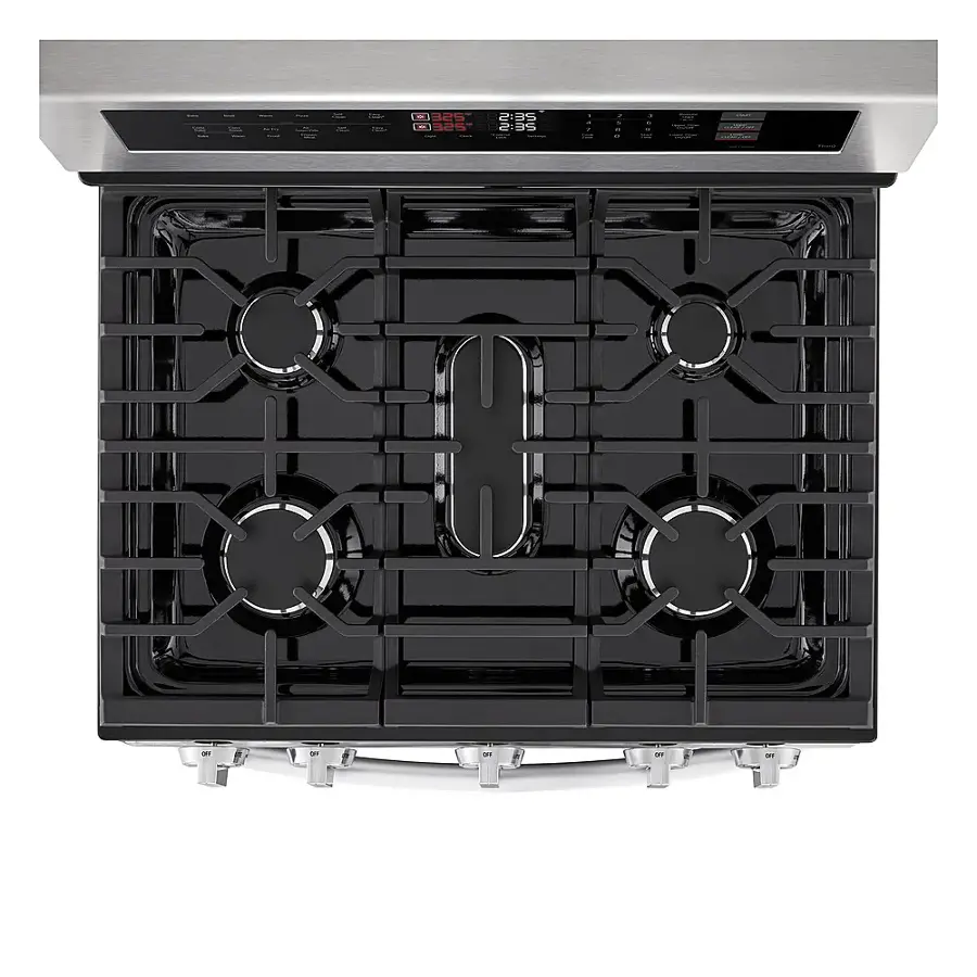 Alt View 20. LG - 6.9 Cu. Ft. Freestanding Double Oven Gas True Convection Smart Range with EasyClean and Air Fry - Stainless Steel.