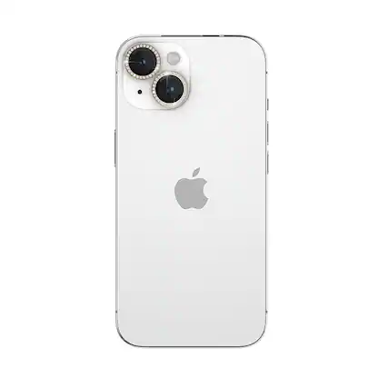 Angle. kate spade new york - Aluminum Ring Lens Protectors for Apple iPhone 15 and 15 Plus - Set in Stone Gold.
