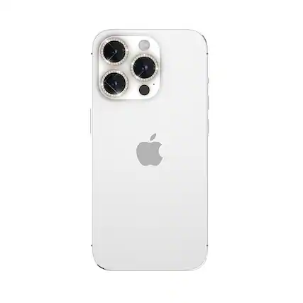 Angle. kate spade new york - Aluminum Ring Lens Protectors for Apple iPhone 15 Pro and 15 Pro Max - Set in Stone Gold.