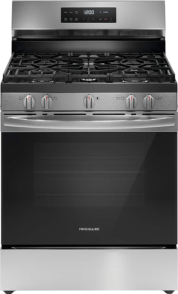 Front. Frigidaire - Frigidaire 5.1 Cu. Ft. Freestanding Gas Range with Quick Boil - Stainless Steel.