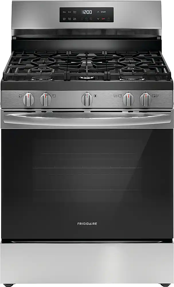 Front. Frigidaire - Frigidaire 5.1 Cu. Ft. Freestanding Gas Range with Quick Boil - Stainless Steel.