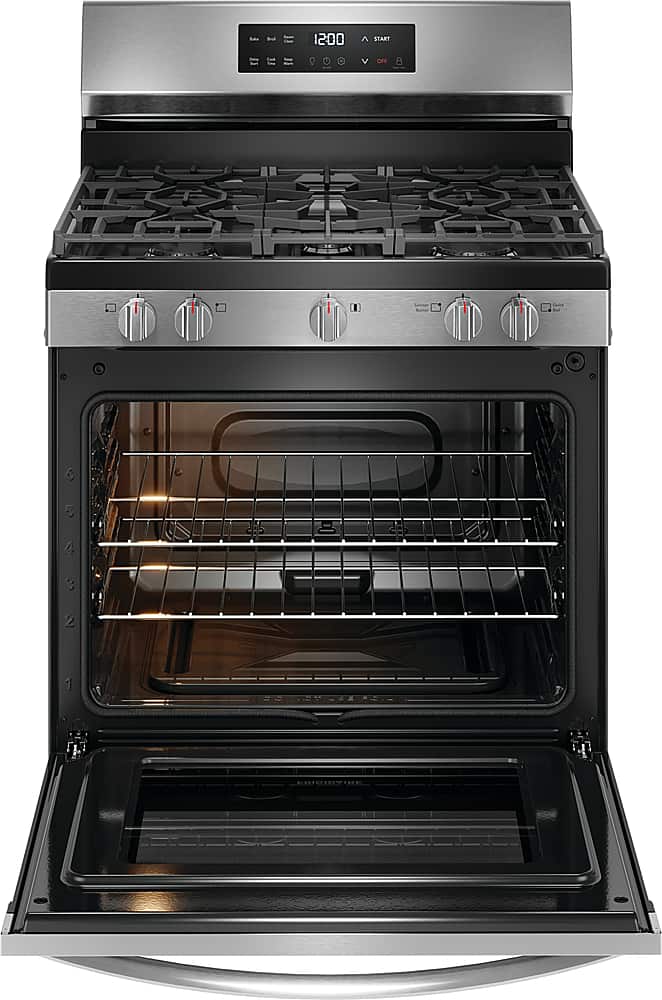 Alt View 1. Frigidaire - Frigidaire 5.1 Cu. Ft. Freestanding Gas Range with Quick Boil - Stainless Steel.