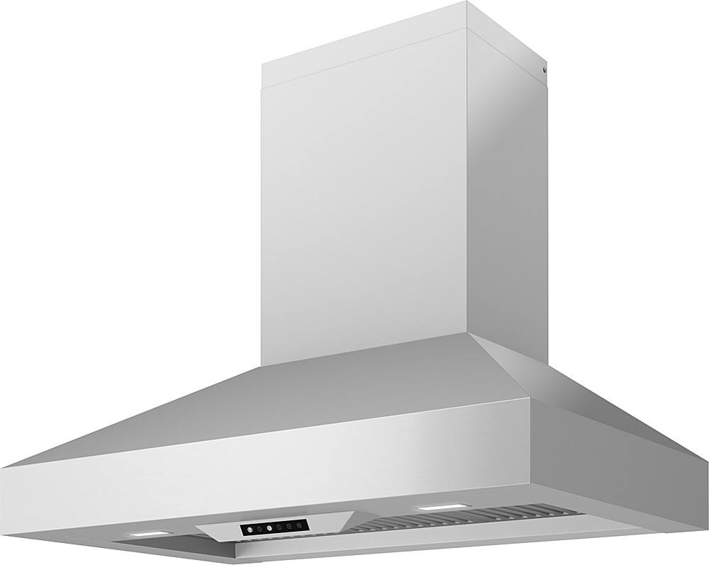 Angle. Zephyr - Podesta 36 in. 600 CFM Wall Mount Range Hood with LED Lights - Stainless Steel.