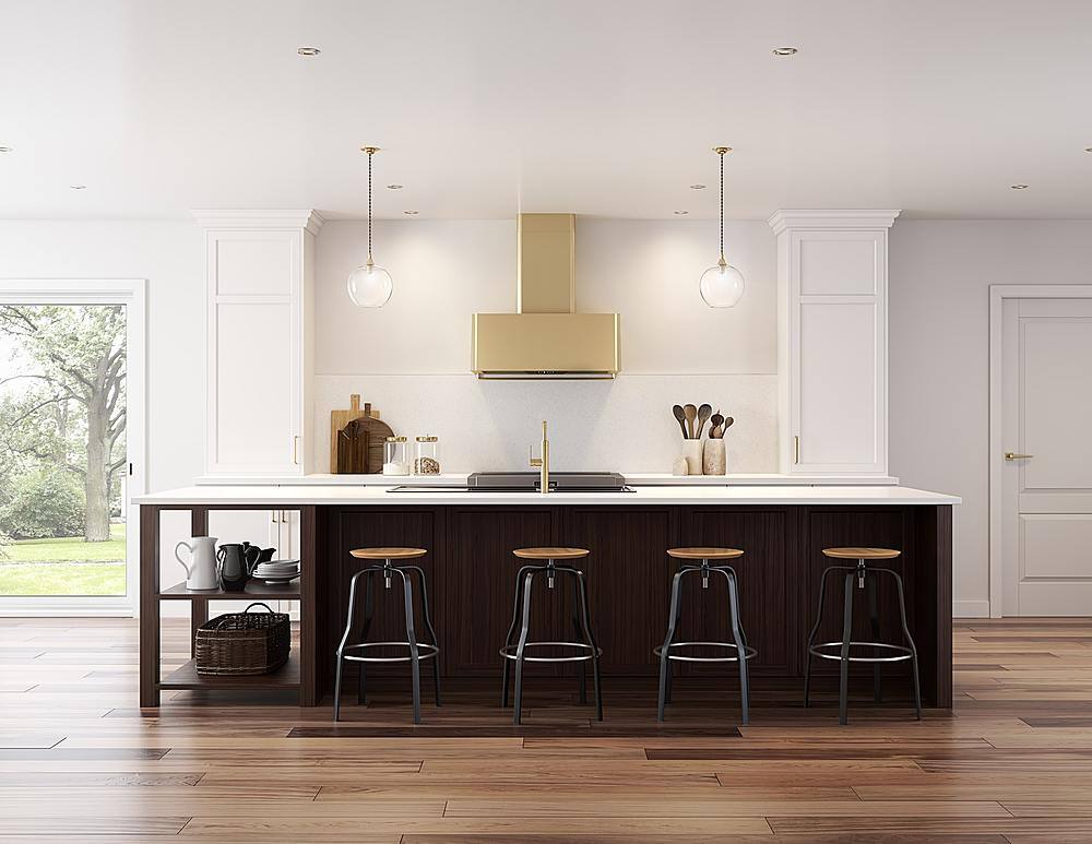 Alt View 19. Zephyr - Mesa 48 in. Shell Only Wall Mount Range Hood with LED Lights - Satin Gold.