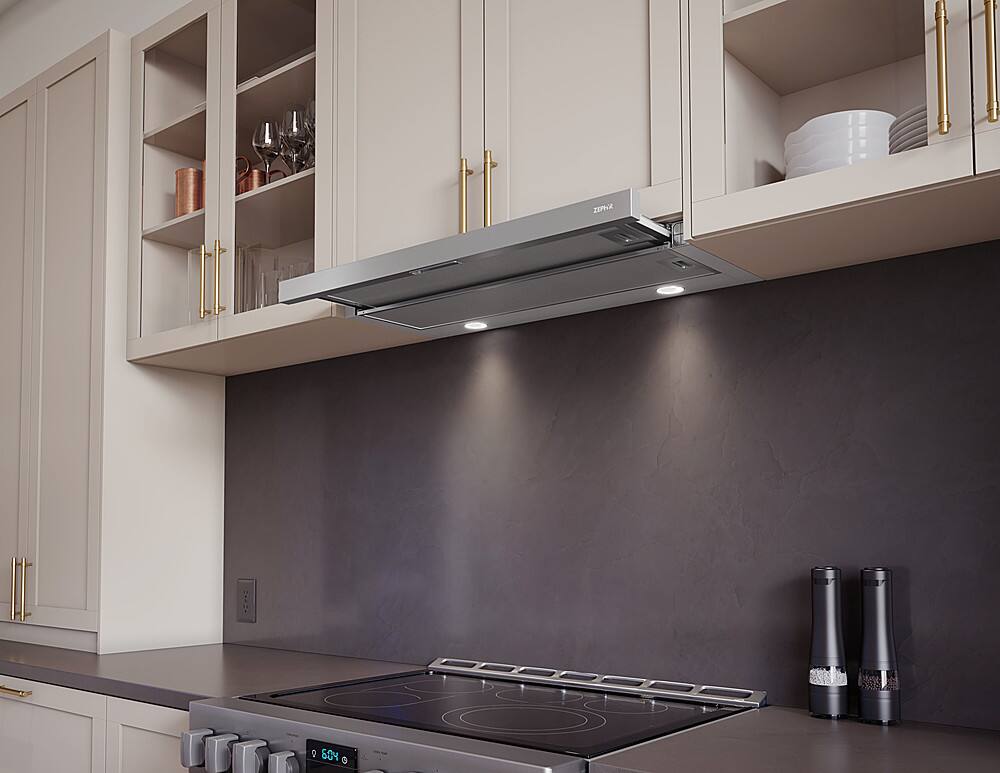 Alt View 12. Zephyr - Valina 30 in. 290 CFM Under Cabinet Range Hood with LED Lights - Stainless Steel.