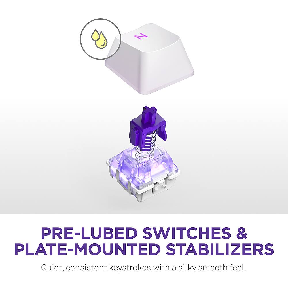 NZXT Function 2 MiniTKL Wired Optical Gaming Keyboard White KB002NWUS