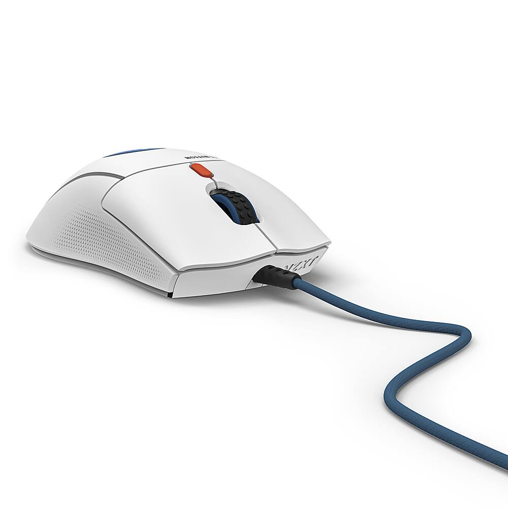 Left. NZXT - Starfield Lift 2 Symm - Lightweight Symmetrical Wired High Performance Optical Gaming Mouse - White.