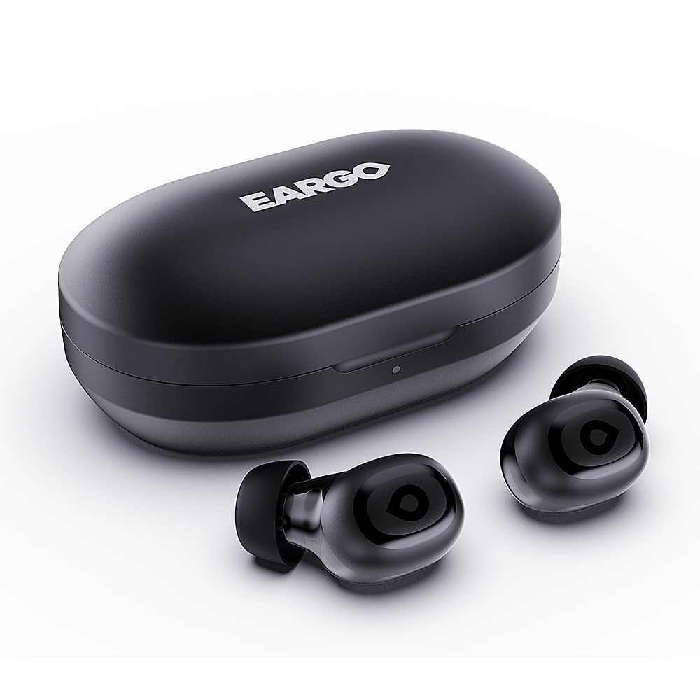 Front. Eargo - LINK by Eargo OTC Hearing Aids - Black.