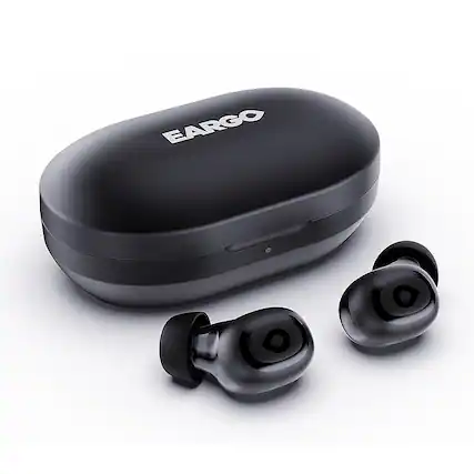 Front. Eargo - LINK by Eargo OTC Hearing Aids - Black.