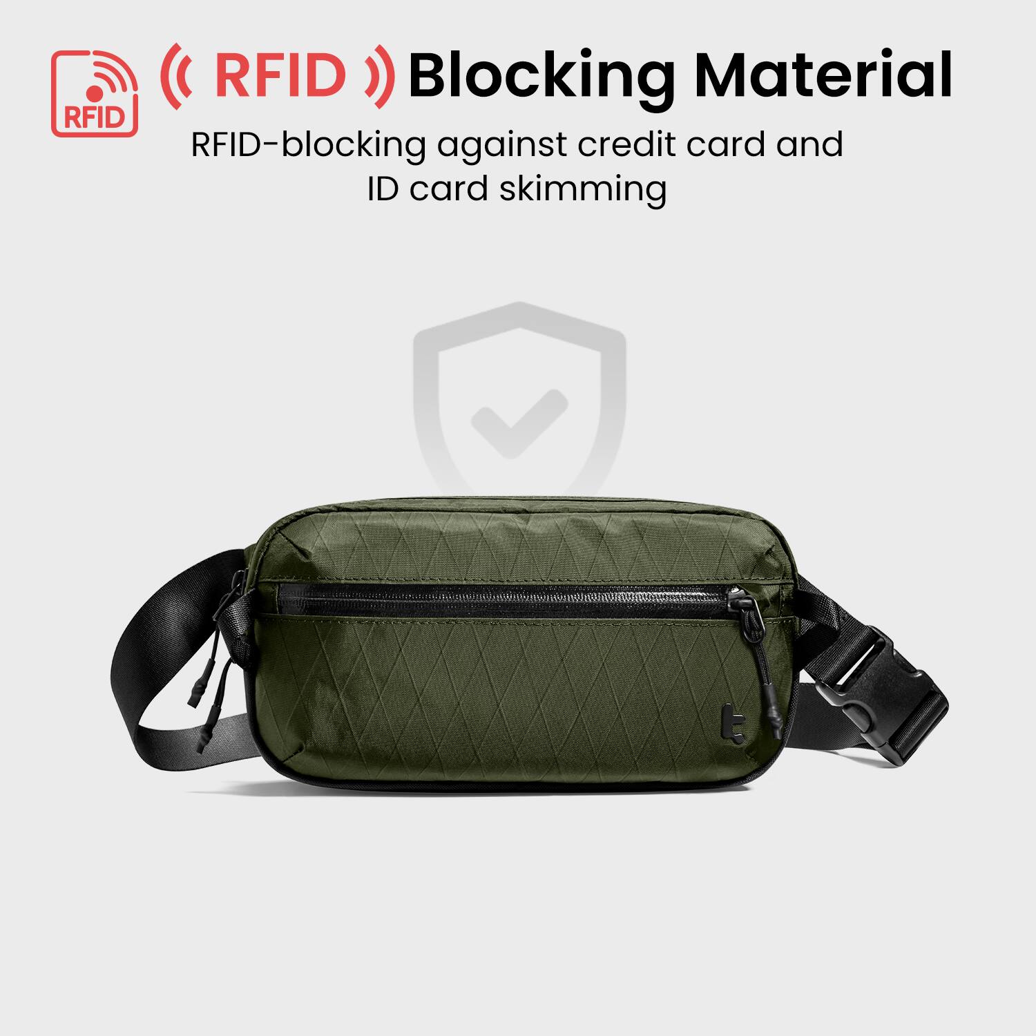 RFID Blocking Material  
RFID-blocking against credit card and ID card skimming