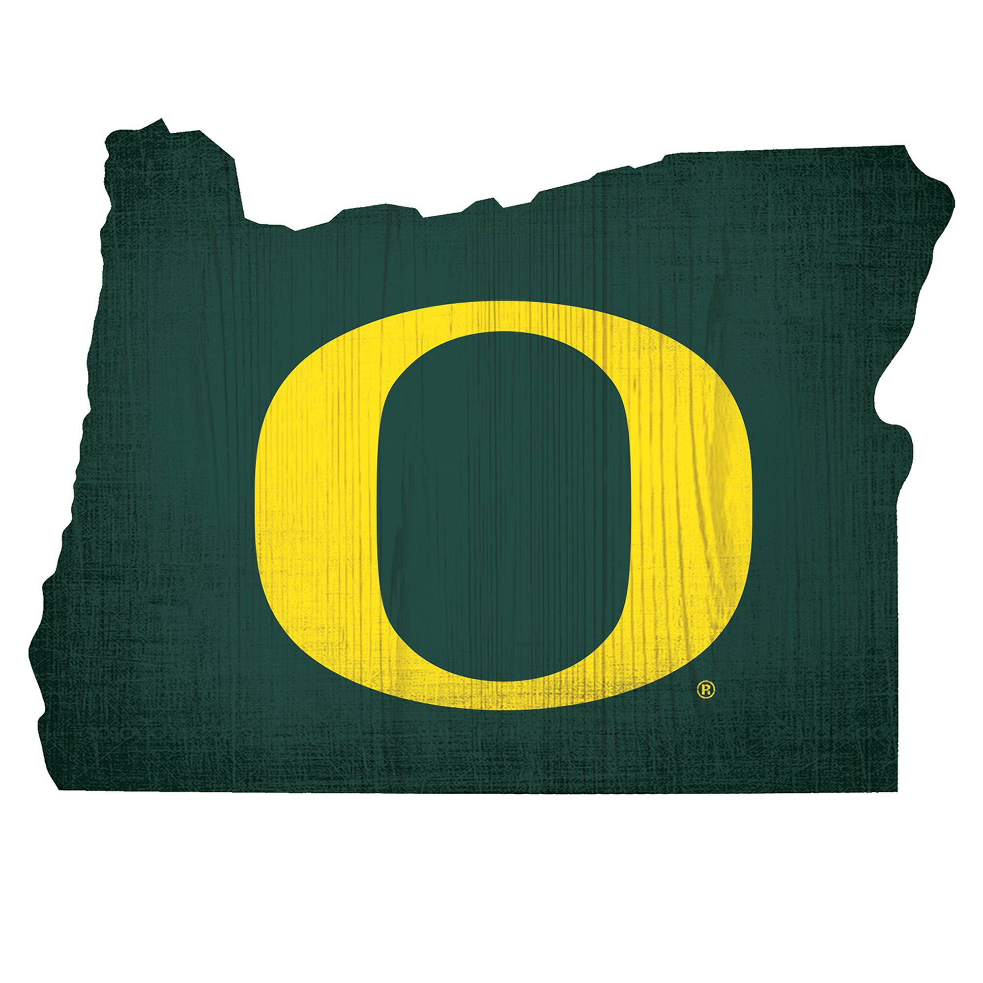 Oregon Ducks 12" Logo State Sign