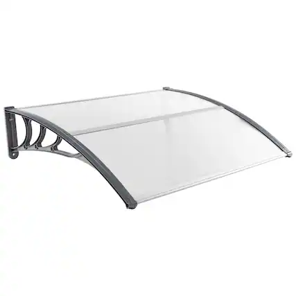 Front. Costway - Costway 48" x 40" Window Outdoor Awning Door Canopy Exterior Awning Canopy - Grey.