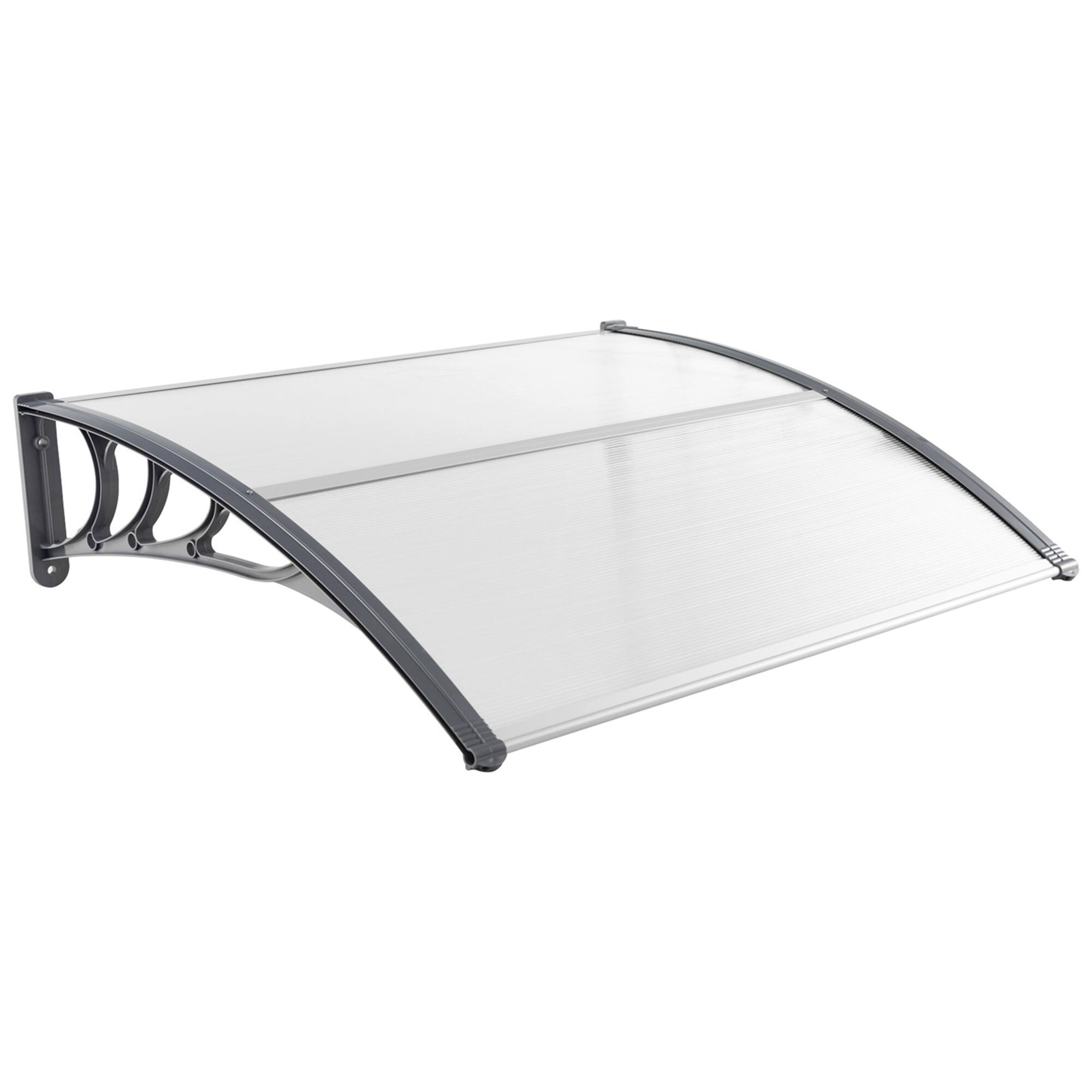 Front. Costway - Costway 48" x 40" Window Outdoor Awning Door Canopy Exterior Awning Canopy - Grey.
