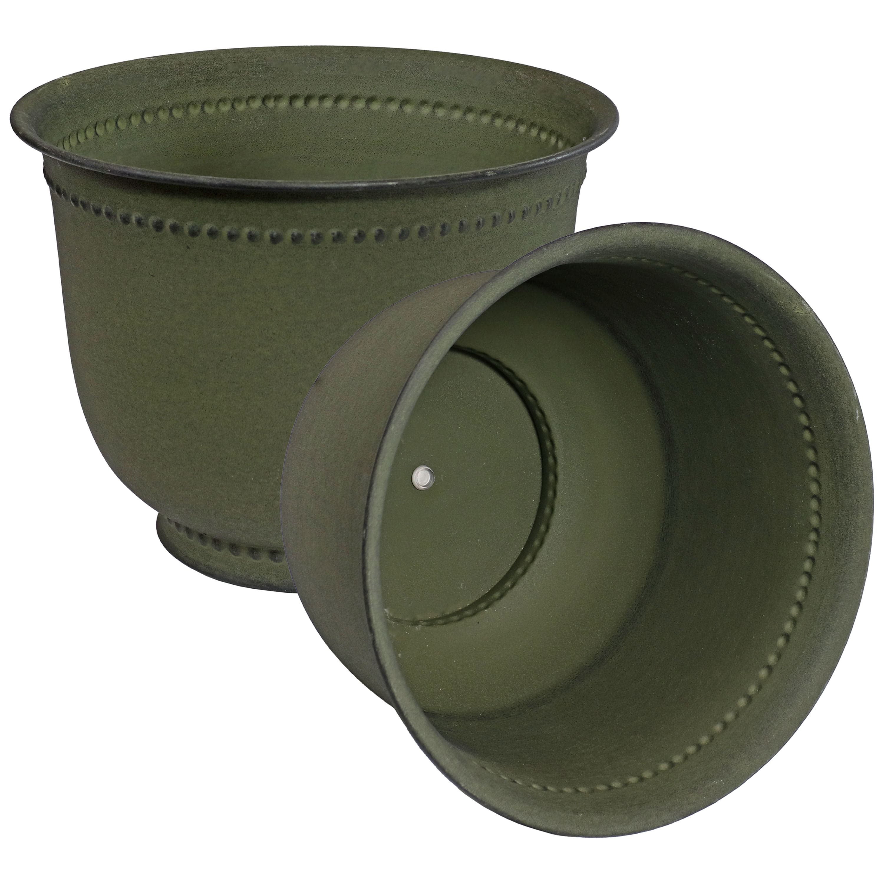 Sunnydaze - Michael Metal Planter - 14.5 in - Set of 2 - Matte Sage price history on PriceWatchPro