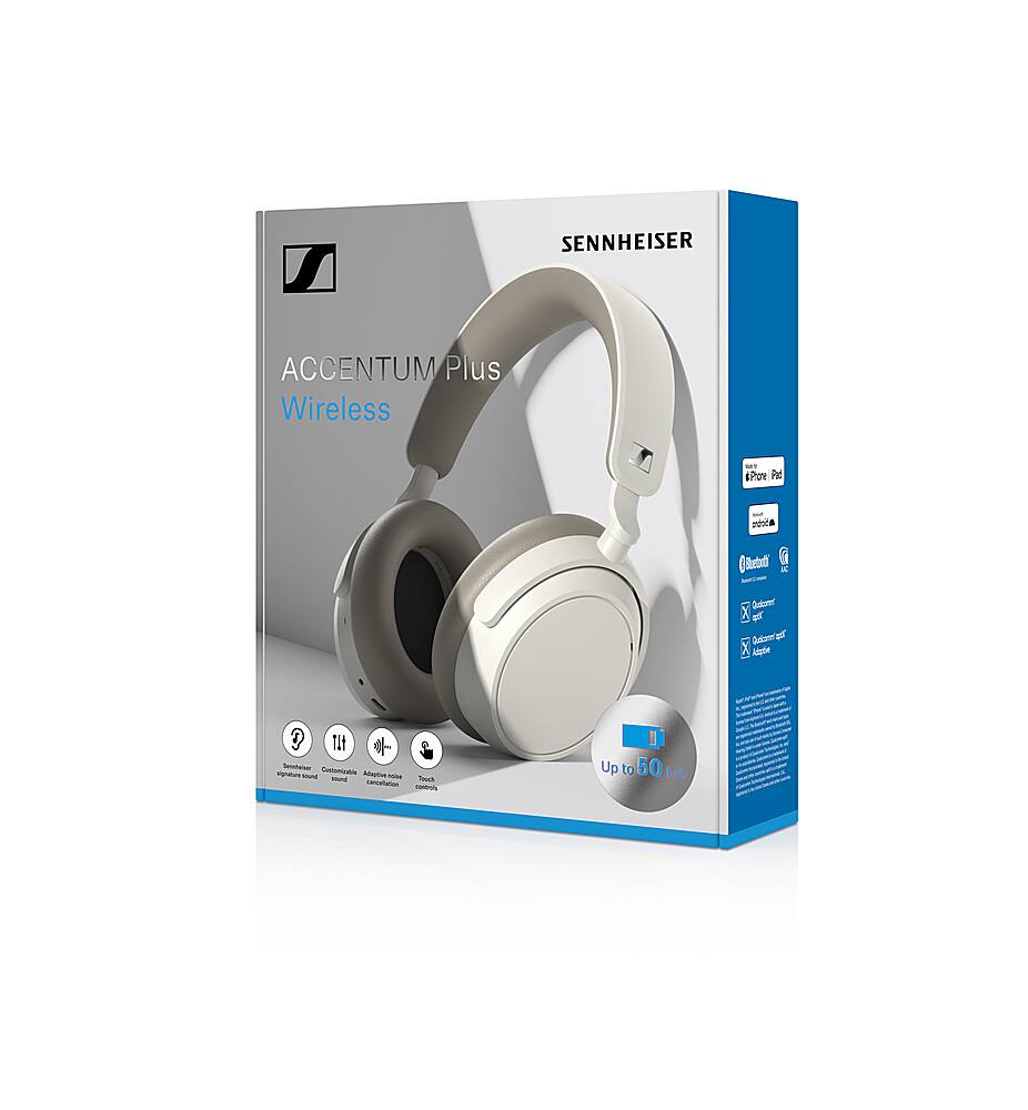 Alt View 13. Sennheiser - Sennheiser ACCENTUM Plus Wireless Bluetooth Headphones, Adaptive Hybrid ANC, Smart Adaptive Features. - White.