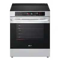 LG - 6.3 Cu. Ft. Smart Slide-in Electric Induction True Convection Range with EasyClean and Air Fry - Stainless Steel - Front_Zoom