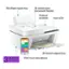 The text on the image is grouped and corrected as follows:

60-sheet input tray
35-sheet auto document feeder
Flatbed scanner
Icon LCD
1.25-sheet + output tray
MONTHS
Print from any device
3 MONTHS
HP+ FREE activation during INK setup