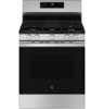 GE - 5.3 Cu. Ft. Freestanding Gas Convection Range with Steam Cleaning and EasyWash Oven Tray - Stainless Steel