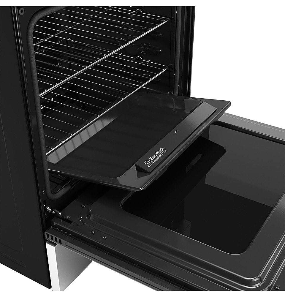 Alt View 22. GE - 5.3 Cu. Ft. Freestanding Gas Convection Range with Steam Cleaning and EasyWash Oven Tray - Stainless Steel.