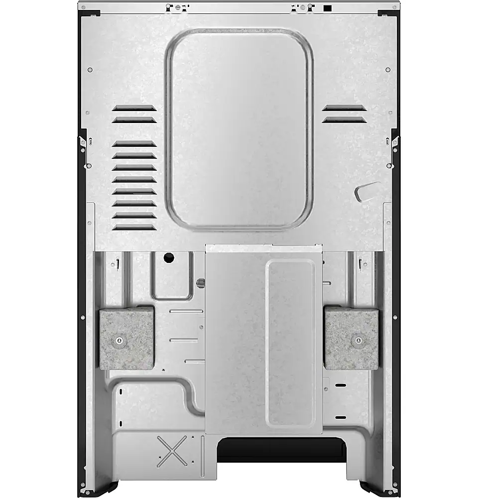 Left. GE - 5.3 Cu. Ft. Freestanding Electric Convection Range with Steam Cleaning and EasyWash Tray - Stainless Steel.