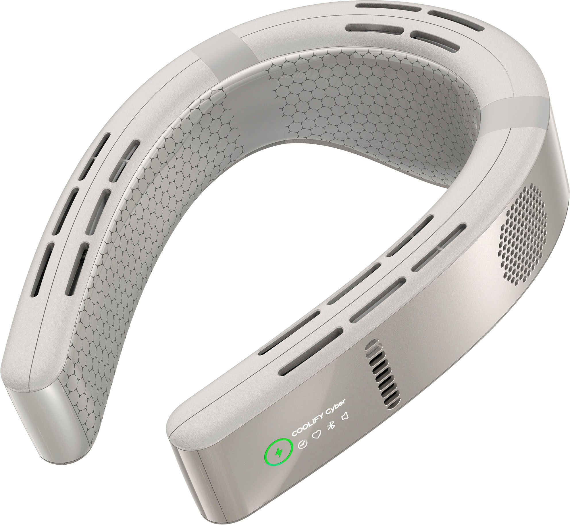 Left View: TORRAS - COOLiFY Cyber Wearable Air Conditioner 6000mAh - Glacial White