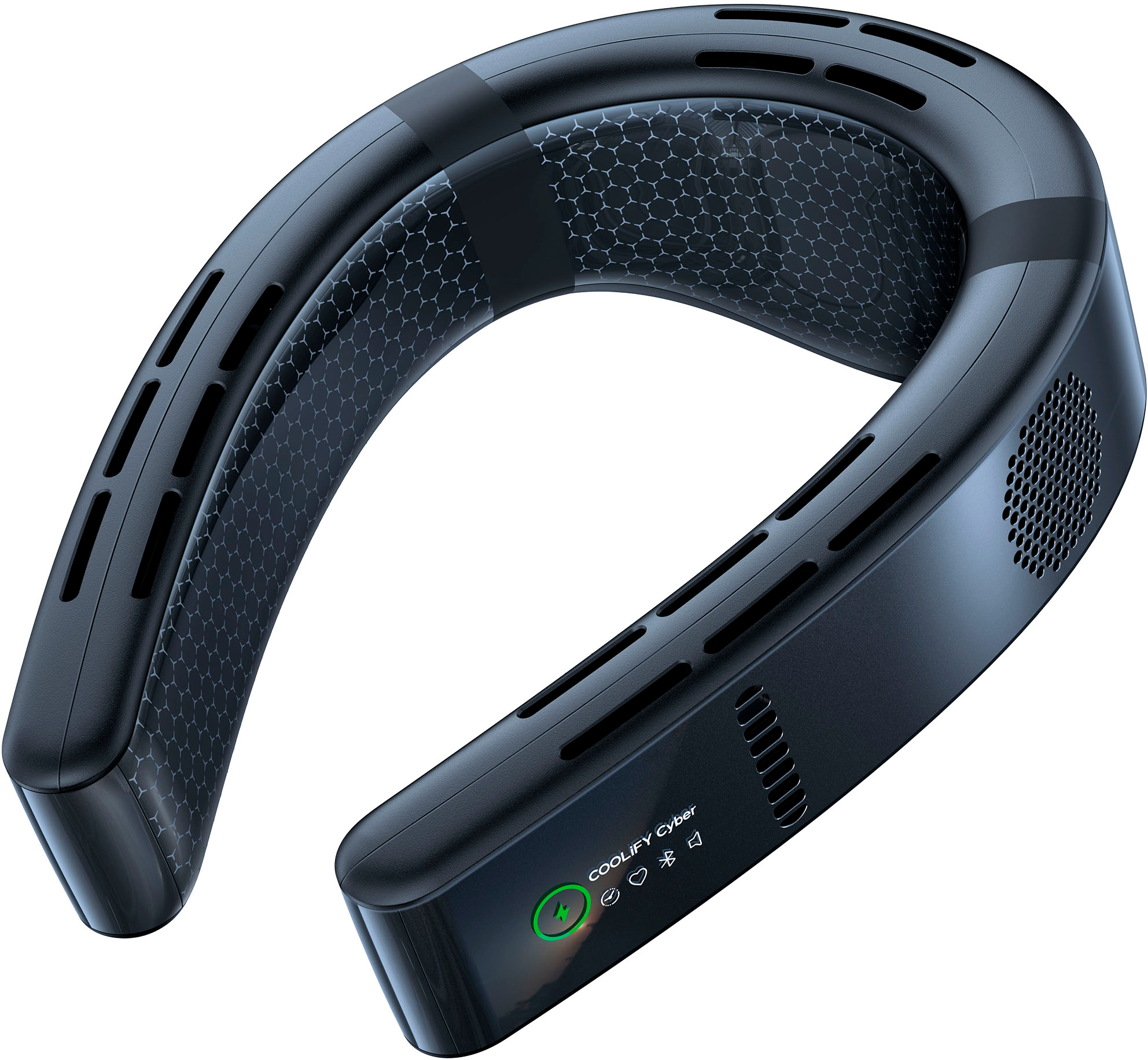 Left View: TORRAS - COOLiFY Cyber Wearable Air Conditioner 6000mAh - Cascade Black