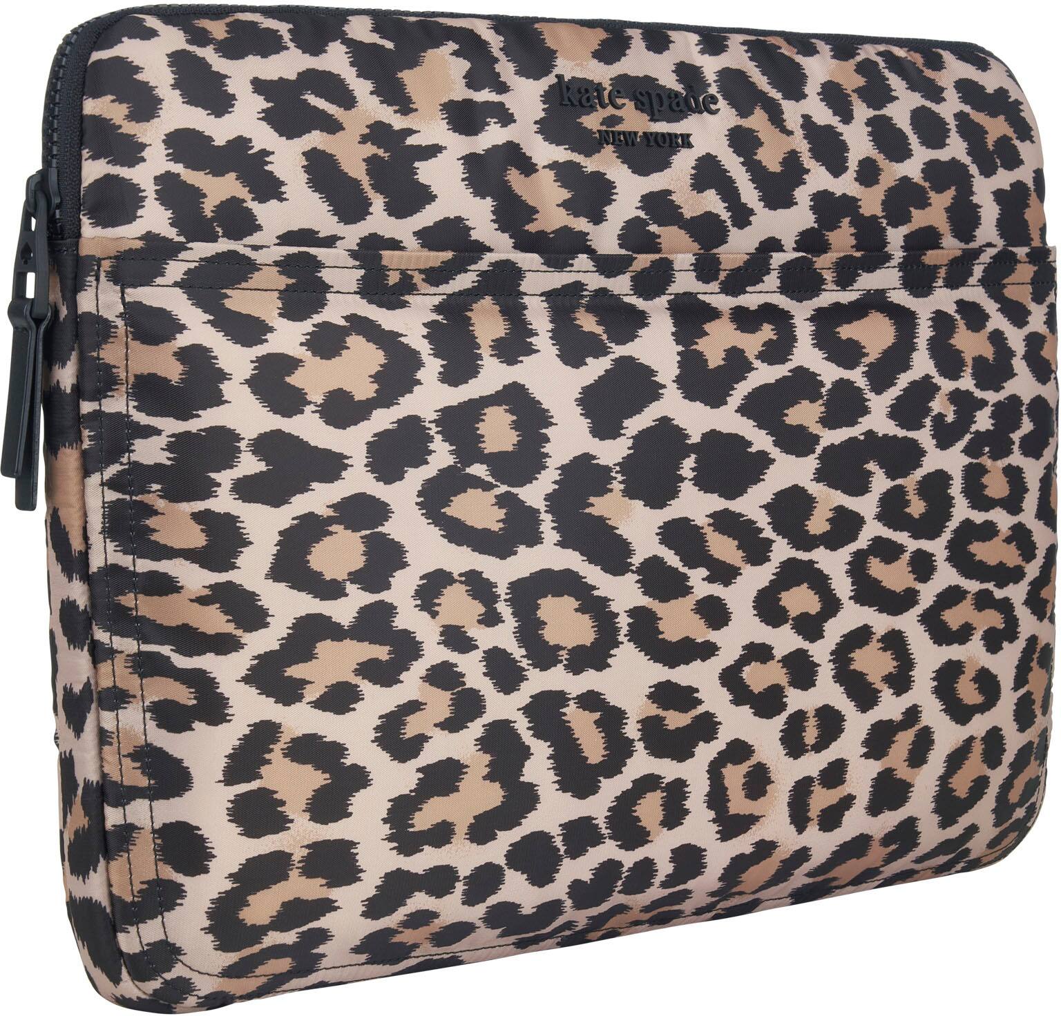 Back. kate spade new york - Puffer Sleeve  for up to 14" Laptop - Classic Leopard.