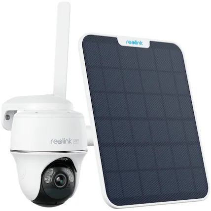 Front. Reolink - 4K 4G LTE Pt Camera with Solar Panel - White.