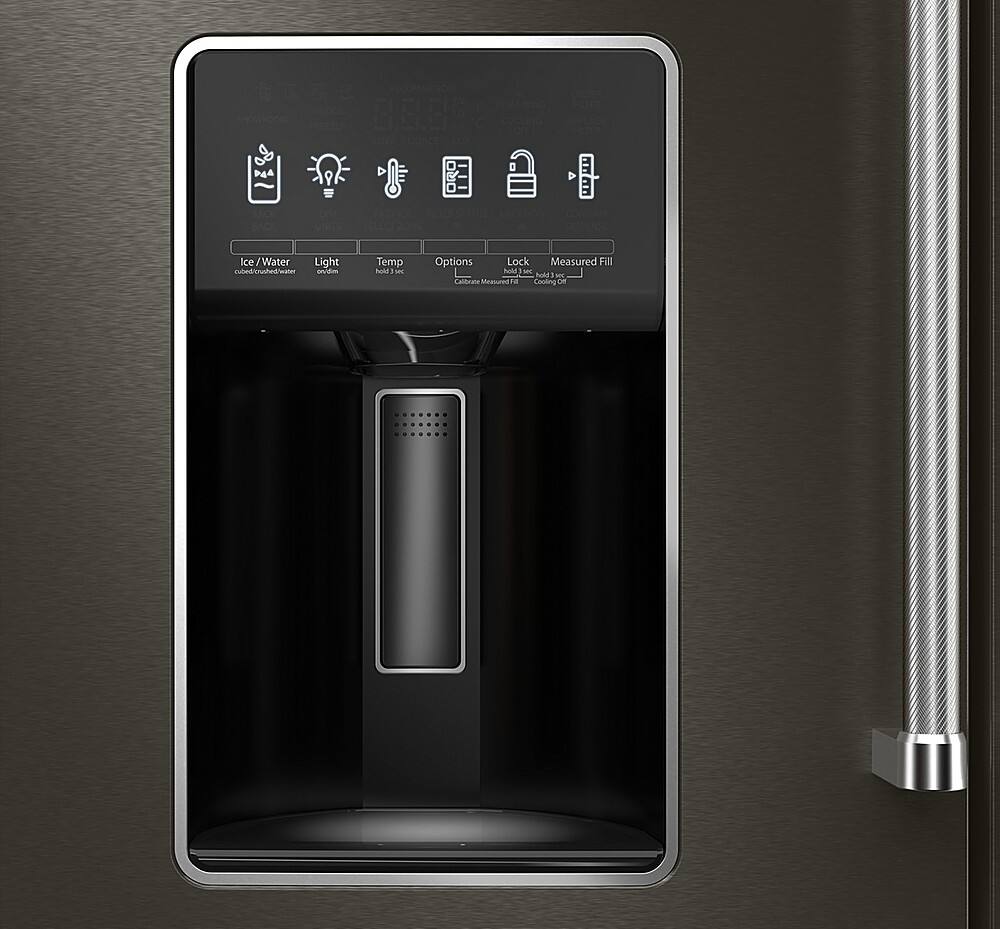 Alt View 4. KitchenAid - 26 cu. ft. French Door Refrigerator with Ice and Water Dispenser - Black Stainless Finish.