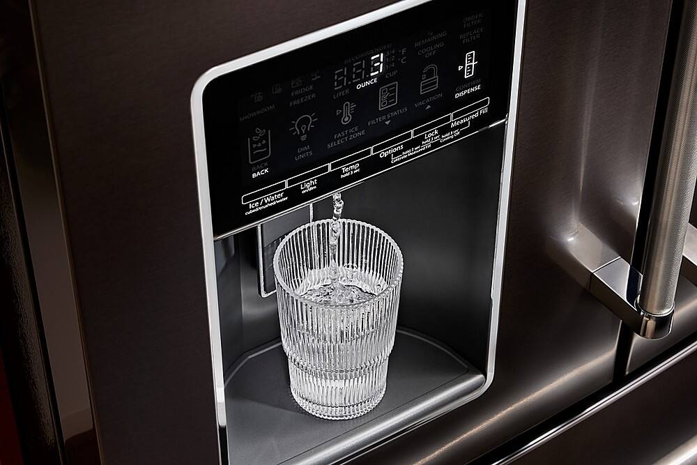 Alt View 18. KitchenAid - 26 cu. ft. French Door Refrigerator with Ice and Water Dispenser - Black Stainless Finish.