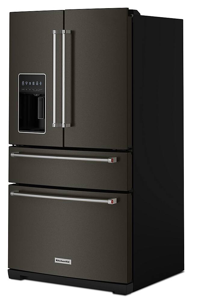 Alt View 5. KitchenAid - 26 cu. ft. French Door Refrigerator with Ice and Water Dispenser - Black Stainless Finish.
