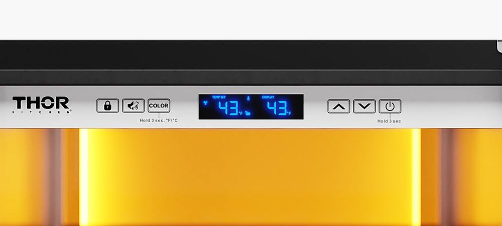 Alt View 11. Thor Kitchen - 45 Bottle Built-In Single Zone Wine Cooler - Stainless Steel.