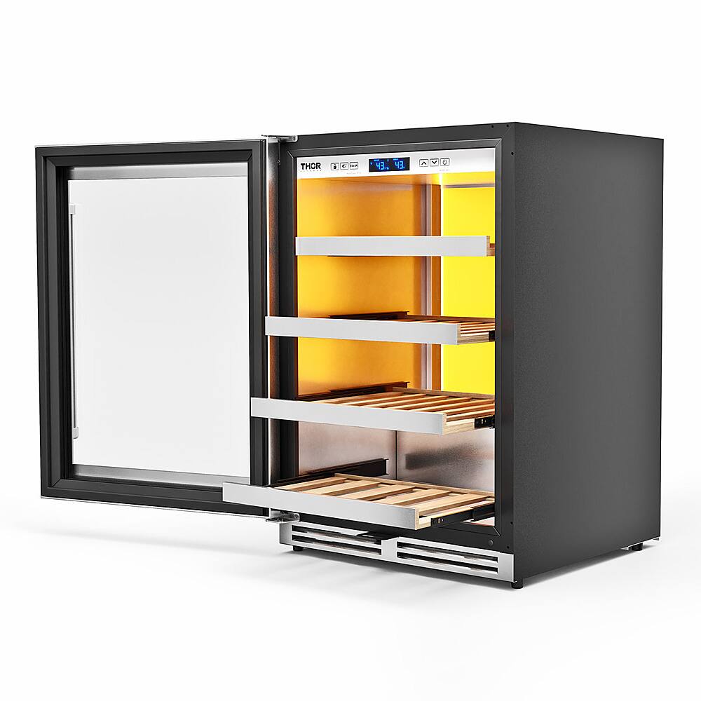 Alt View 13. Thor Kitchen - 45 Bottle Built-In Single Zone Wine Cooler - Stainless Steel.