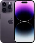 Front. Apple - Geek Squad Certified Refurbished iPhone 14 Pro 128GB - Deep Purple.