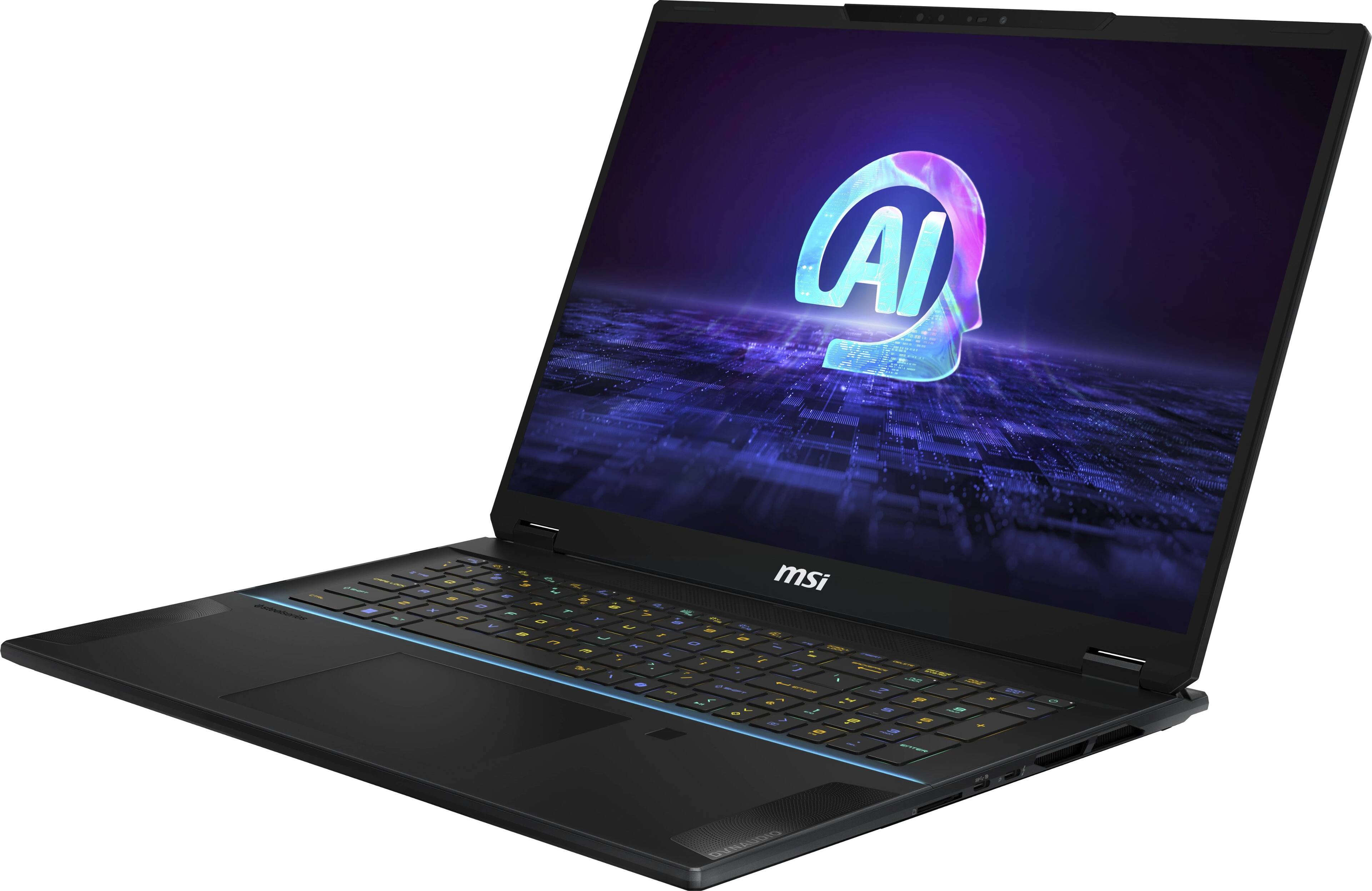 Left. MSI - Stealth 18 AI 18" 120Hz UHD+ Ultra Thin Gaming Laptop-Intel Core Ultra9-185H with 32GB Memory-RTX 4080-1TB SSD - Star Blue.