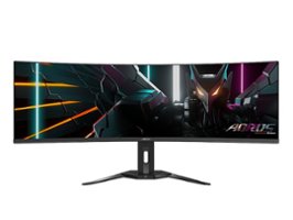 GIGABYTE - CO49DQ 49" OLED DQHD FreeSync Premium Pro Curved Gaming Monitor with HDR (HDMI, DisplayPort, Type C) - Black - Front_Zoom