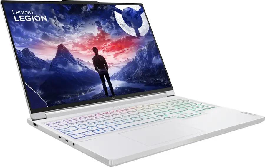 Angle. Lenovo - Legion 7i 16" Gaming Laptop WQXGA - Intel 14th Gen Core i9 with 32GB Memory - NVIDIA GeForce RTX 4070 8GB - 1TB SSD - Glacier White.