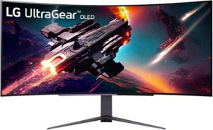 LG - UltraGear 45" OLED Curved WQHD 240Hz 0.03ms FreeSync and NVIDIA G-SYNC Compatible Gaming Monitor with HDR10 - Black - Front_Zoom