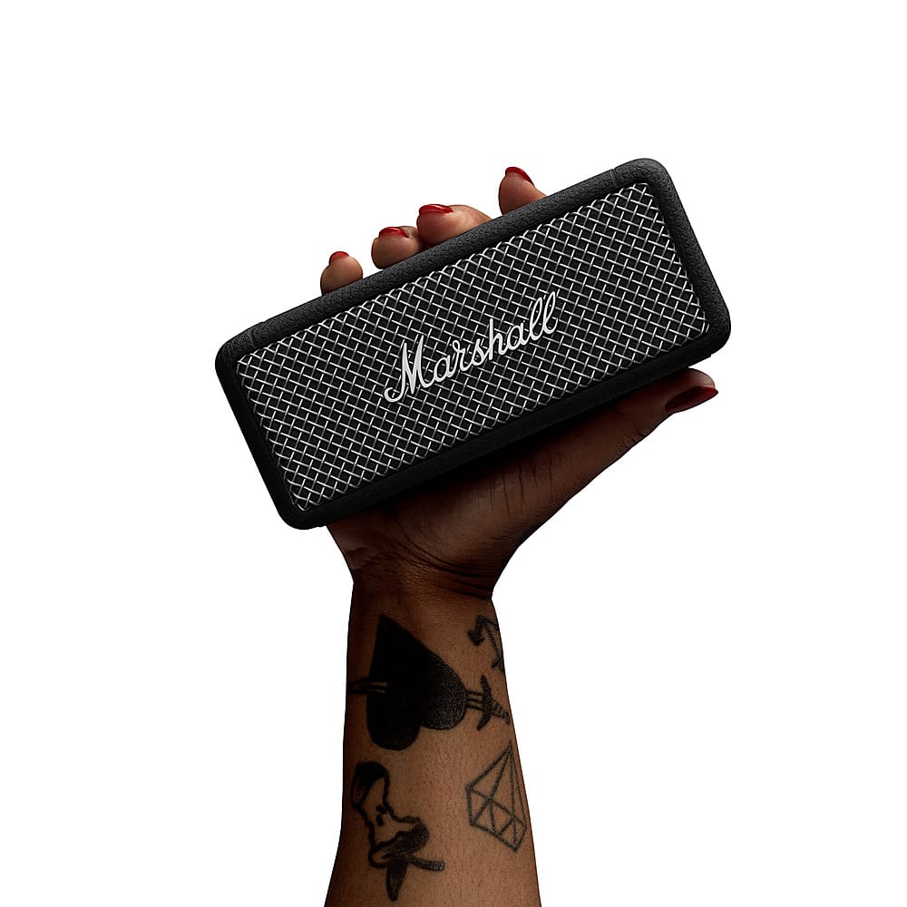 Alt View 15. Marshall - Emberton II Portable Bluetooth Speaker with Rugged Waterproof / Dust-proof Wireless Design - Black and Steel.