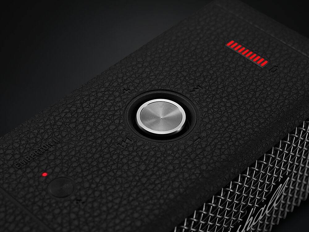 Alt View 17. Marshall - Emberton II Portable Bluetooth Speaker with Rugged Waterproof / Dust-proof Wireless Design - Black and Steel.