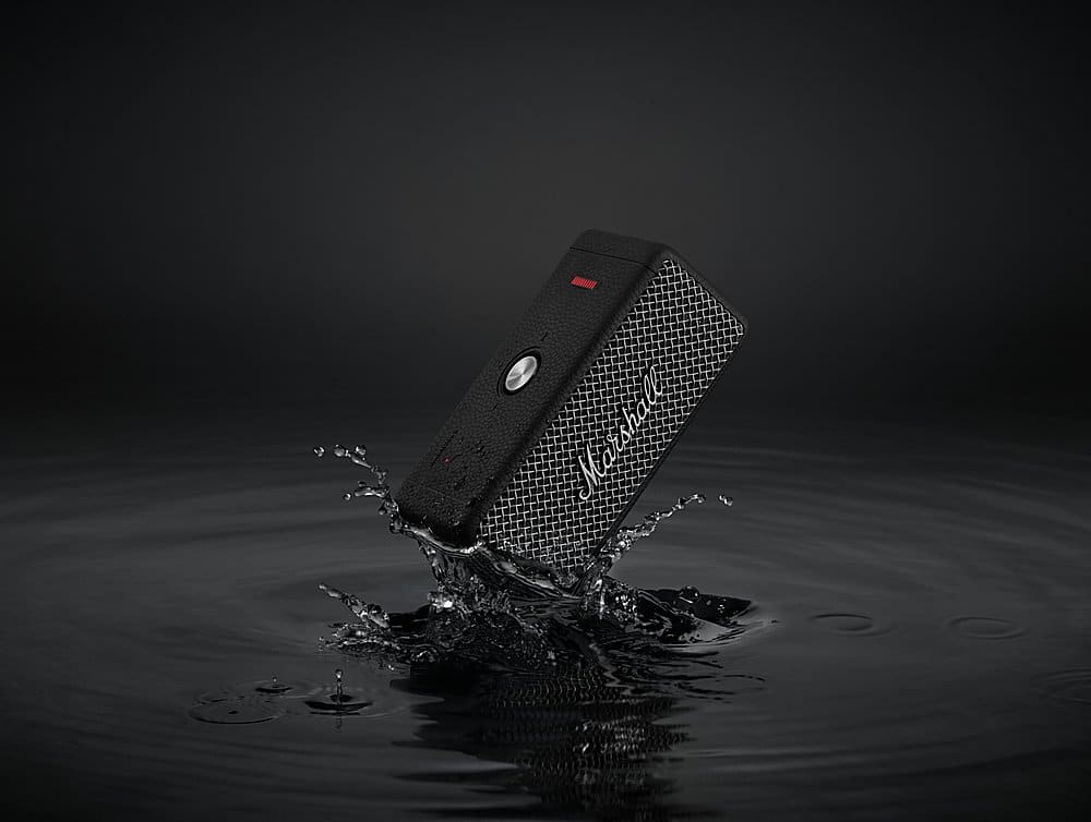 Alt View 20. Marshall - Emberton II Portable Bluetooth Speaker with Rugged Waterproof / Dust-proof Wireless Design - Black and Steel.