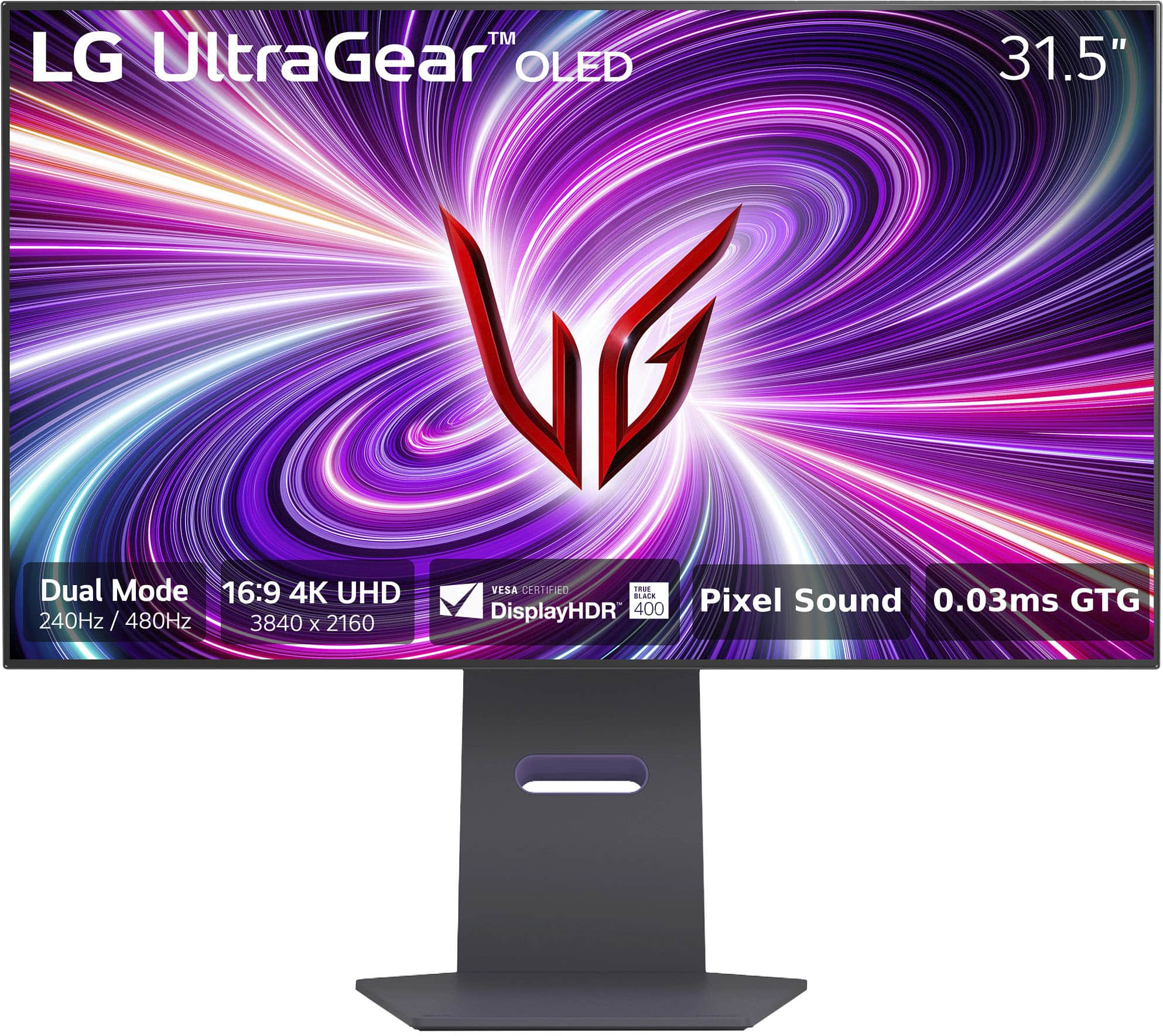 Angle View: LG UltraGear 32" OLED UHD 240Hz 0.03ms NVIDIA G-SYNC Compatible and AMD Freesync Premium Pro Gaming Monitor with HDR - Black