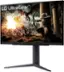 The image features a large LG UltraGear monitor, which is placed on a stand. The monitor is displaying a video game, possibly featuring a dragon and a person. The LG UltraGear logo is prominently displayed on the monitor, emphasizing its high-quality gaming capabilities.