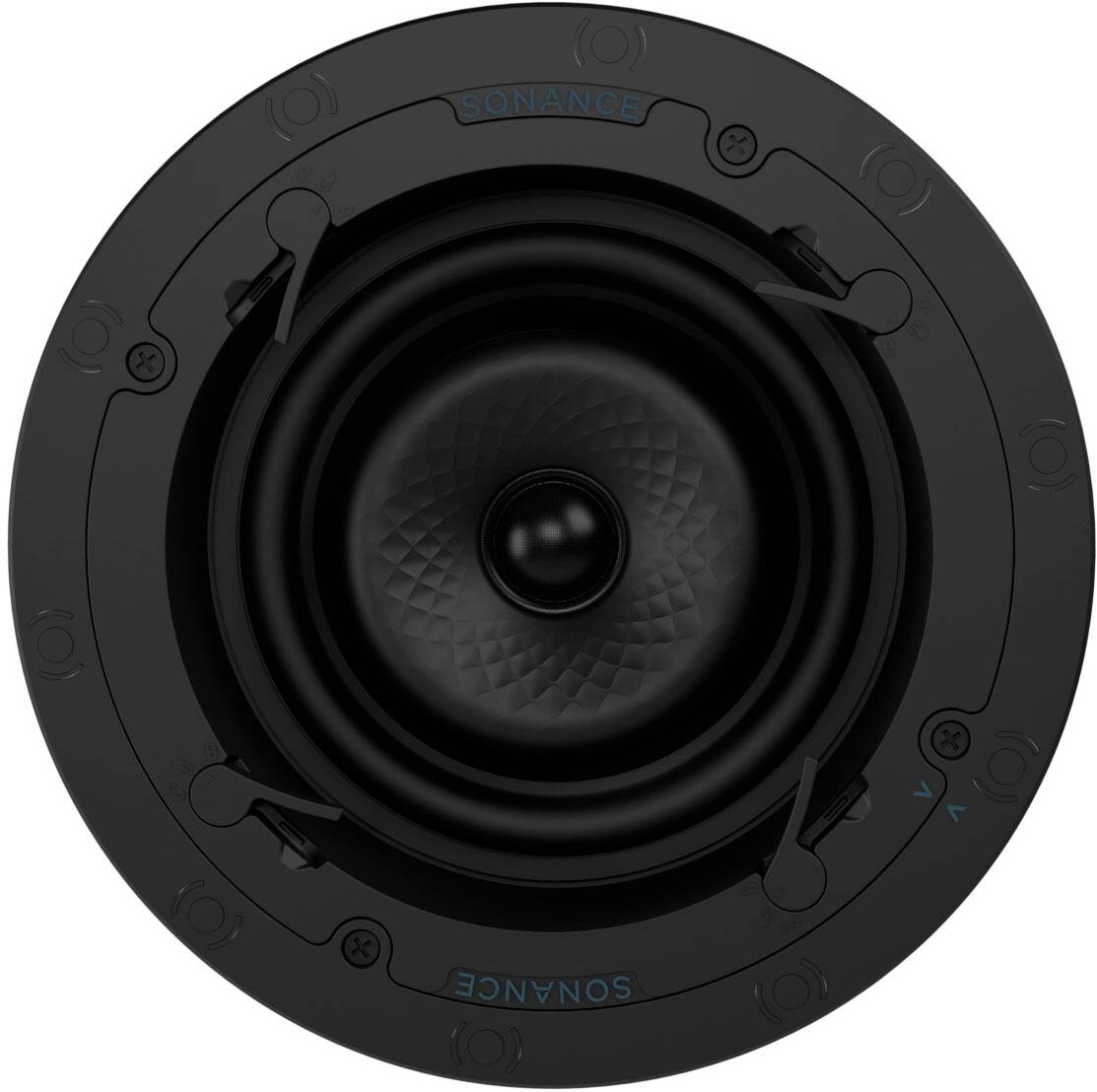 Angle. Sonance - VX62R - Visual Experience Series 6" Medium Round 2-Way Speakers (Pair) - Paintable White.