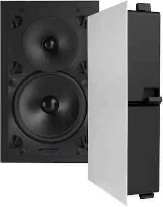 Front. Sonance - VX82 RECTANGLE - Visual Experience Series 8" Large Rectangle 2-Way Speakers (Pair) - Paintable White.
