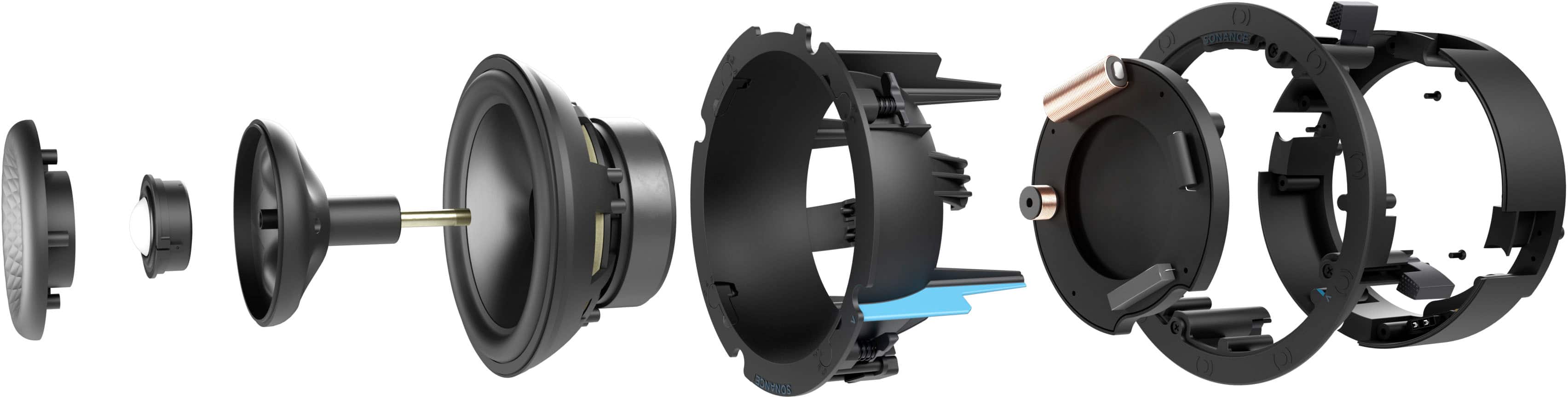 Alt View 20. Sonance - VX64R - Visual Experience Series 6" Medium Round 2-Way Speakers (Pair) - Paintable White.