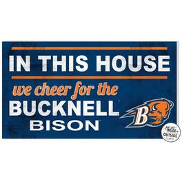 Jardine - Bucknell Bison 11'' x 20'' Indoor/Outdoor In This House Sign - Blue