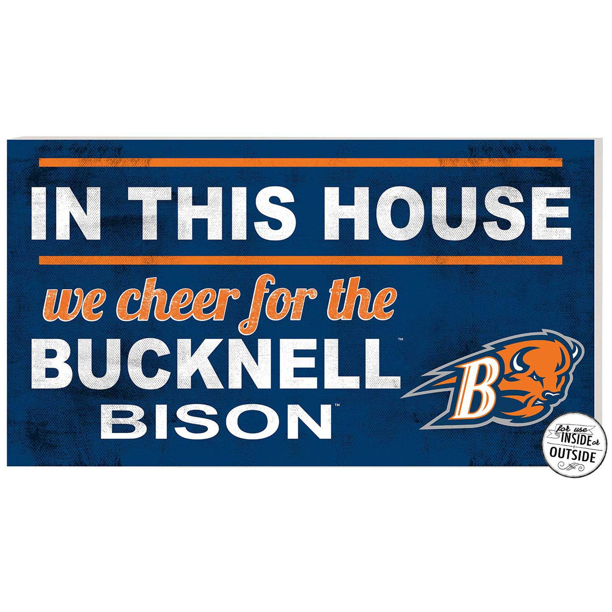 Blue Bucknell Bison 11'' x 20'' Indoor/Outdoor In This House Sign