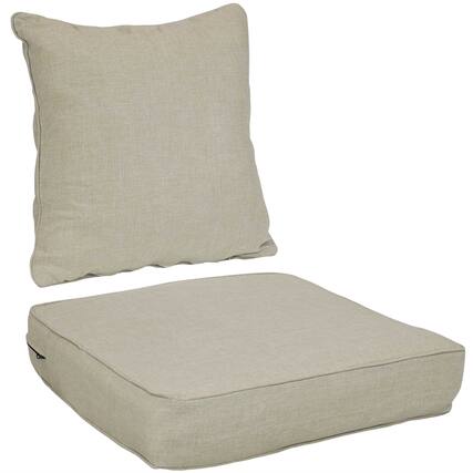 Front. Sunnydaze - Polyester Indoor and Outdoor Back and Seat Cushions - Beige.